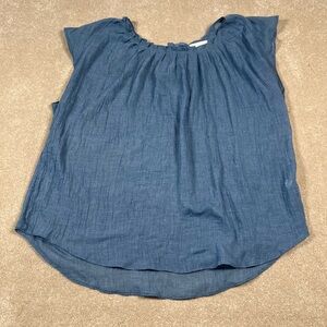 LC Lauren Conrad Blue Lightweight Flowy Loose Babydoll SS‎ Blouse Women's XXL
